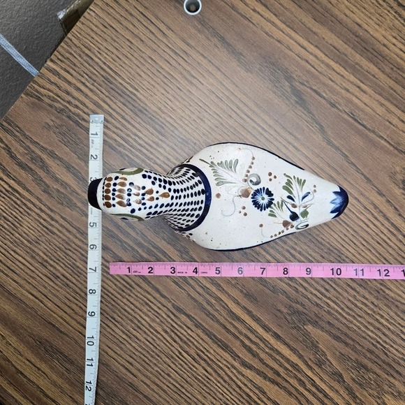 Tonalá Mexico Pottery Duck Figurine Hand Painted Folk Art Decor Signed - Picture 6 of 7